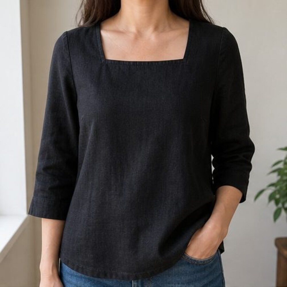 Black Ruffle Blouse - Picture 2 of 6